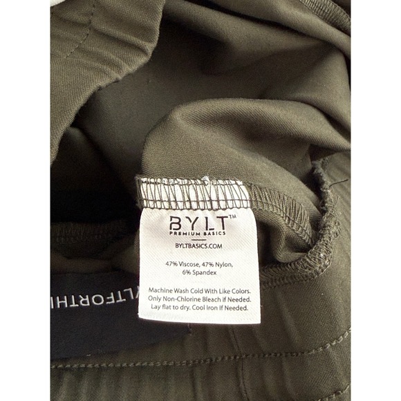 BYLT Olive Green Jogger Sweatpants Athletic Lounge Tapered Fit Mens Size Medium - Picture 14 of 15